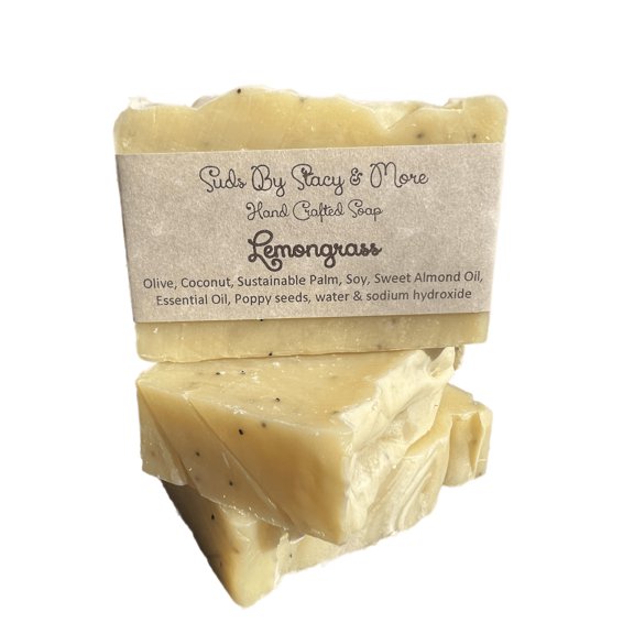 Lemongrass - 4.8 - 5 ounce Handmade Face and Body Soap Bar