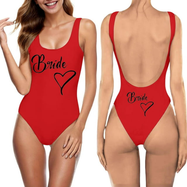 MKLEKYY Traje De Baño Mujer Women Fashion Letter Print Piece Swimsuit Sexy Bikini Swimwear Bathing Sleeveless Backless Swimsuit 1513