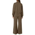 thumbnail image 3 of Huankd Womens 2 Piece Outfits Sweatsuit Set 2026 Spring Drawstring Sweatshirt Wide Leg Sweatpant Lounge Set Tracksuit Camel XL, 3 of 3