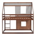 thumbnail image 6 of EUROCO Twin over Twin House Bunk Bed with Roof for Kids Teens Bedroom, Grey, 6 of 16