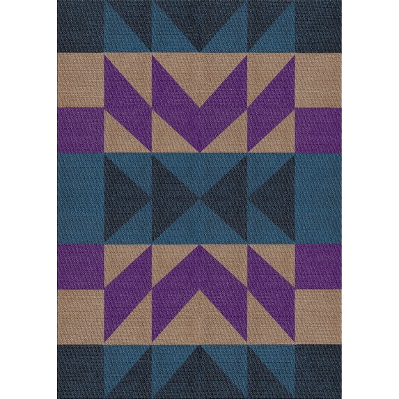 Ahgly Company Machine Washable Indoor Rectangle Transitional Night Blue Area Rugs, 2' x 5'