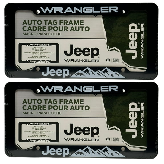 Chroma Jeep Wrangler License Plate Frame, Jeep Wrangler Accessories, 2 Packs