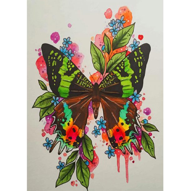 Pintura de diamante (DE6723) 5D DIY Mariposa Cuadrado Rhinestone Mosaico Kits 50x70cm Hugtrwg Para estrenar