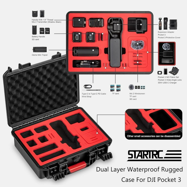 GAEKOL Hard Case For DJI OSMO Pocket 3, Multifunctional Portable GAEKOL Hard Case For DJI OSMO Pocket 3, Multifunctional Portable