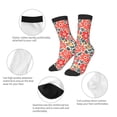 thumbnail image 3 of Honeii Small Coral Red Flowers Print Children's Colorful Socks,Unisex Kids and Toddlers' Cushioned Sock,Kids Athletic Crew Socks,for Everyday Wear and Sports, 3 of 5