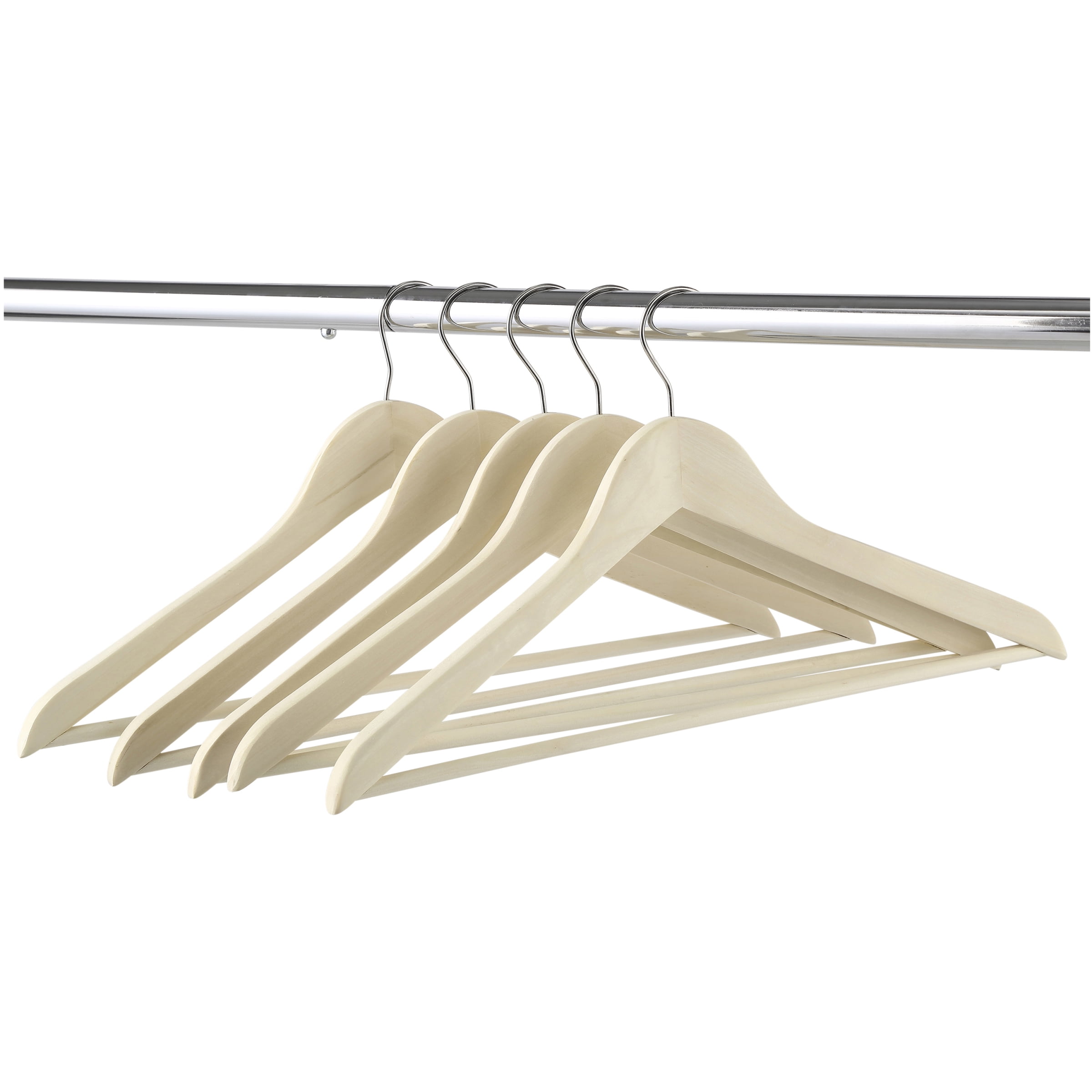 Mainstays Wood Durable Construction Suit Hangers, 5 Count