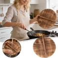 thumbnail image 2 of Round Solid Wood Lid for Clay Cookware and Kitchen Tray Cooking Utensil Accessory, 2 of 7