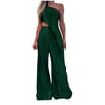 thumbnail image 2 of Idoravan Women Sets Clothing Womens Summer Solid Elegant Sleeveless Casual Top Plus Pants 2PC Set, 2 of 5