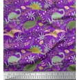 thumbnail image 1 of Soimoi Rayon Fabric Leaves,Floral & Dinosaur Jungle Printed Fabric 1 Yard 42 Inch Wide, 1 of 1