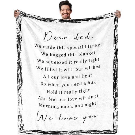 Dad Gifts, Best Dad Ever Gifts, Birthday Gifts for Dad, Gifts for Dad from Daughter Son Kids, to My Dad Blanket from Us- Super Soft Flannel Throw Blankets 50"x60"