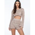 thumbnail image 1 of Txlixc Traje de 2 piezas para mujeres con mangas tejidas con cuello redondo hueco Txlixc moda, 1 of 7