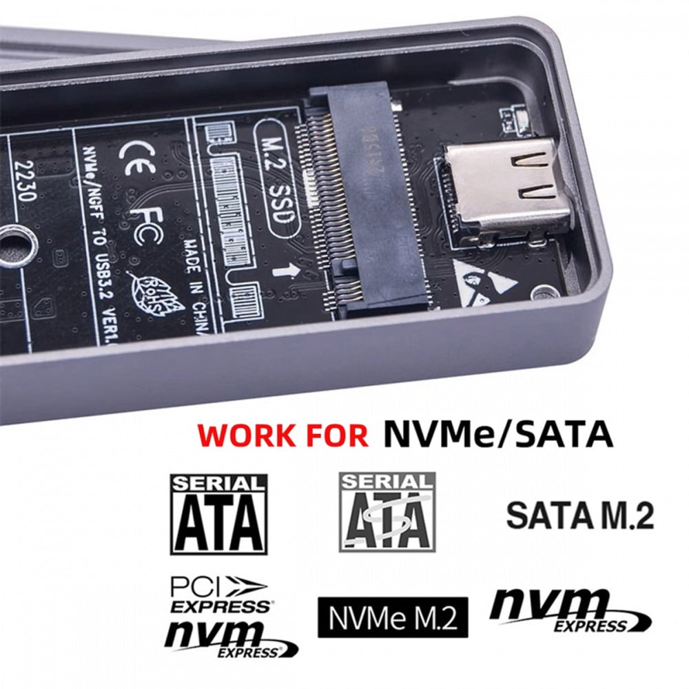 JSER 20Gbps Type-C USB3.2 USB4 to NVME M-key M.2 NGFF SATA SSD PCBA Enclosure 2242/2230mm Adapter RTL9220 Chipset