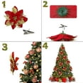 thumbnail image 7 of Christmas Glitter Poinsettia Artificial Flowers,12 Pack Christmas Tree Ornaments for Wreaths Garland Holiday Party, Xmas Decoration (Blue), 7 of 7