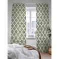 thumbnail image 3 of Sheer Curtains 108 Inches Long 2 Panels Set for Living Room, Green Morocco Semi Sheer Curtains for Windows, Boho Farmhouse Abstract Geometric Simple Voile Window Treatments Rod Pocket Curtain, 3 of 7