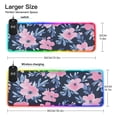 thumbnail image 3 of Blue Leaves and Pink Petals Wireless Charging RGB Gaming Mouse Pad Large Keyboard Mat Rubber Base 13 Light Modes, 3 of 6