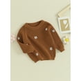 thumbnail image 3 of GXFC Toddler Girls Sweaters 6M 1T 2T 3T 4T 5T Kids Girls Long Sleeve Floral Embroidery Knit Pullovers Tops Casual Fall Knitwear Clothes for Child, 3 of 9