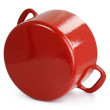 

Martha Stewart-Martha Stewart Enameled Cast Iron 7 Quart Dutch Oven with Lid in Red