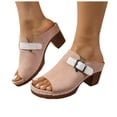 thumbnail image 6 of Mostsola Heeled Sandals for Women 2025 Open Toe Slippers Block Heel Pumps Shoes Casual Slides, 6 of 9
