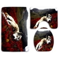 thumbnail image 1 of EREHome Beautiful 3 Piece Bathroom Rugs Set Bath Rug Contour Mat and Toilet Lid Cover, 1 of 2