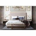 thumbnail image 2 of Nova Lifestyle Empire Eastern King Bed in Sand Fabric with Hand brushed Gold Metal Frame, 2 of 9