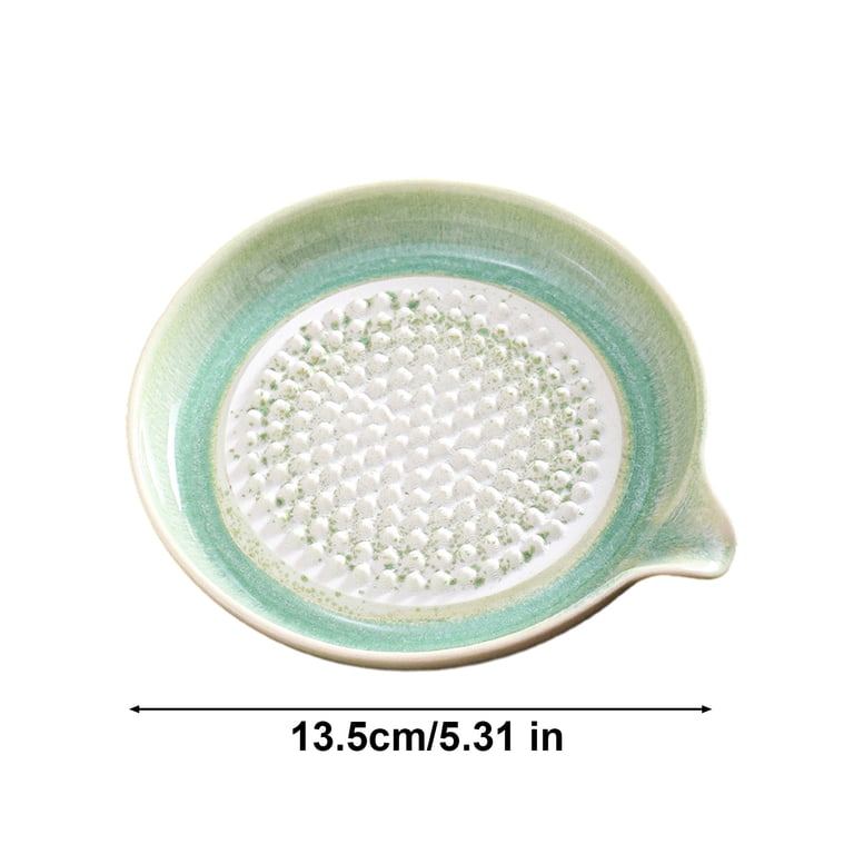 mdesiwst Gradual Glaze Ceramic Grinder Dish Multi-Function Garlic