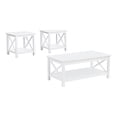 thumbnail image 1 of Coaster Skyview Ensemble de 3 Pcs en Bois Côtier avec Table Basse à Plateau Relevable, Blanc, 1 of 14