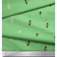 thumbnail image 1 of Soimoi Green polyester Crepe Fabric Butidar Jamdani Print Fabric by the Yard 52 Inch Wide, 1 of 2