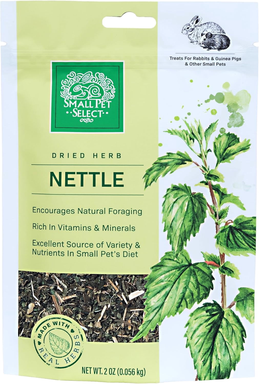 Small Pet Select - Nettle, a Natural Herbal Treat for Adult Rabbits and Guinea Pigs, 2oz