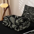 thumbnail image 6 of Homewish Skull Months Dragonflies Zipper Twin Comforter Sets with Fitted Sheet and 2 Pillowcases,Grunge Damask Zipper Bedding Set,Halloween Bed Set,Black Reversible,4pcs, 6 of 8