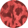 thumbnail image 1 of Ahgly Company Machine Washable Indoor Round Abstract Red Modern Area Rugs, 5' Round, 1 of 4