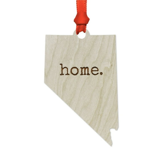 Laser Engraved Wood US State Christmas Ornament, home., Nebraska, Includes Ribbon and Gift Bag