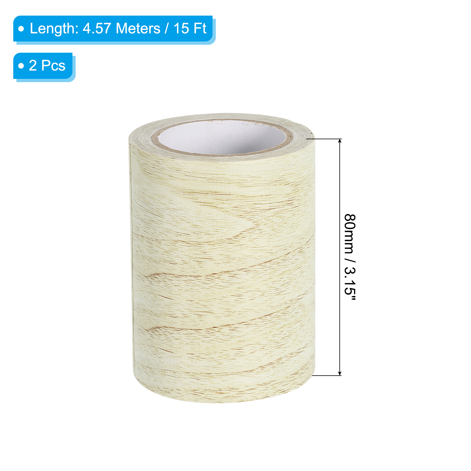 Unique Bargains Wood Grain Repair Tape Self Adhesive Realistic Patch Grey Oak