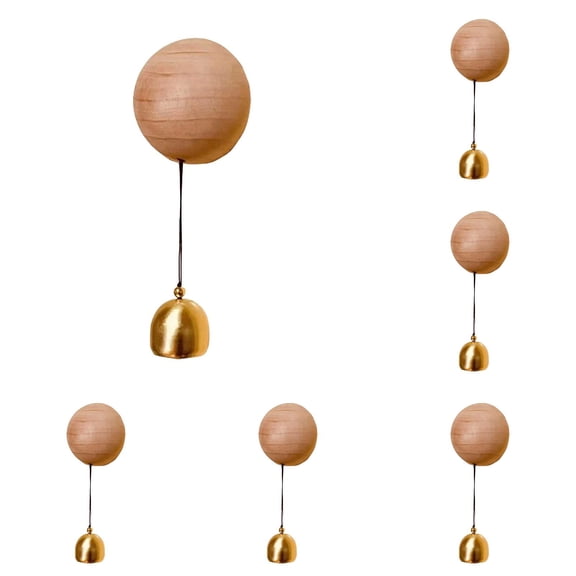1-6pcs Shopkeepers Bell for Door Opening Door Chime Front Porch Wall Garden Shop Housewarming Gift Vintage Wooden Wind Chime Doorbell with Metal Bell