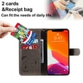 thumbnail image 4 of For iPhone 12 Mini Case, Mantto PU Leather Cover with Cat Patterned Embossed Cute Painted Flip Wallet Card Case, With Kickstand Hand Strap Magnetic Closure Case For iPhone 12 Mini, Gray, 4 of 9