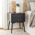 thumbnail image 2 of SAFAVIEH Scully 2 Drawer Nightstand, Black/Antique Gold, 2 of 14