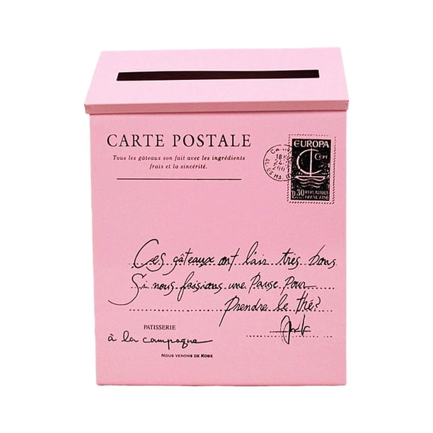 Buzón de pared para colgar en la pared, decorativo, para periódicos rosa