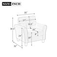 thumbnail image 2 of 35" Modern Living Room Armchair Linen Upholstered Couch Furniture for Home or Office ,Light Grey, 2 of 5