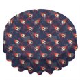 thumbnail image 2 of Football and Flame Navy Pattern Round Tablecloth 70"x70", Wrinkle Resistant Wipeable Table Cover for Kitchen Dining Room Picnic Patio and Party, 2 of 6