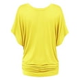 thumbnail image 6 of Uhndy Women Baggy Short Sleeve V-Neck Dolman Drape T-Shirts Top Beach Holiday Party Solid Tunics Tops Oversized Loose Tee Tops, 6 of 6