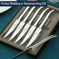thumbnail image 5 of Classic Cuisine Laguiole Stainless Steel Serrated Steak Knives Set of 6, 5 of 7