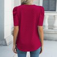 thumbnail image 6 of Zunfeo Summer Blouse for Women Puff Sleeve Ladies Tops Elegant Dressy Tops for Going Out Wine L, 6 of 8