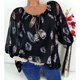 thumbnail image 1 of Blusas De Verano Para Las Mujeres De Ocio Pluma Impresa Suelta Manga Corta Talla Grandepangjing, 1 of 4
