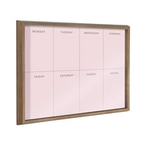 Kate and Laurel Blake This Week Framed Pink Printed Glass Dry Erase Wall Art by The Creative Bunch Studio, 18x24 Gold, Weekly Calendar Printed Glass Wall Organizer