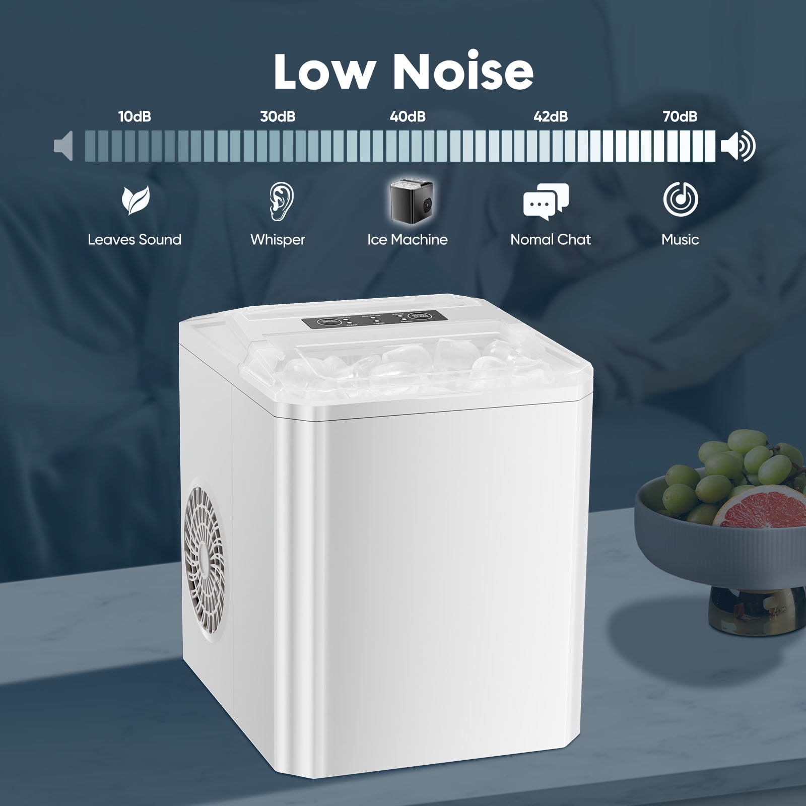 Portable Countertop Ice Maker, 26lb/24H Bullet Ice Maker Machine with Handle, 9 Cubes in 6-8 Minutes, Auto-Cleaning for Home, Kitchen, Black