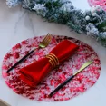 thumbnail image 1 of 20pcs Gold Round Foil Table Mat Table Place Mats Tea Dining Tableware Mats Pads Wedding Birthday Home Party Table Decoration Red (20pcs), 1 of 6