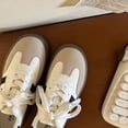 thumbnail image 2 of Zapatos de entrenamiento alemanes, zapatos de suela gruesa con aumento de altura, zapatos de tabla bajos para mujer, zapatos casuales blancos deportivos para todo tipo de ocasiones para mujer, 2 of 5
