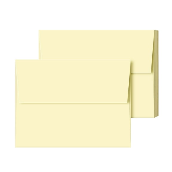 A2 Cream Envelopes – Fits 4.25" x 5.5" Greeting Cards, Wedding Invitations, Photos, Announcements – 28lb Bond, 70lb Text, 105 GSM – 4 3/8" x 5 3/4" – 25 per Pack