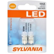 SYLVANIA 194 T10 W5W Amber LED Bulb (Pack of 2)