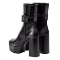 thumbnail image 3 of XYD Women Fashion Square Toe Ankle Boots Metal Buckle Strap Chunky Platform Heel Zip-up Boots Chic Shoes Size 12 Black Glossy, 3 of 4