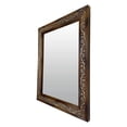 thumbnail image 6 of DecorShore  | Handcrafted Vintage Floral Pattern Brown Rectangular Real Wood Mirror, 6 of 7